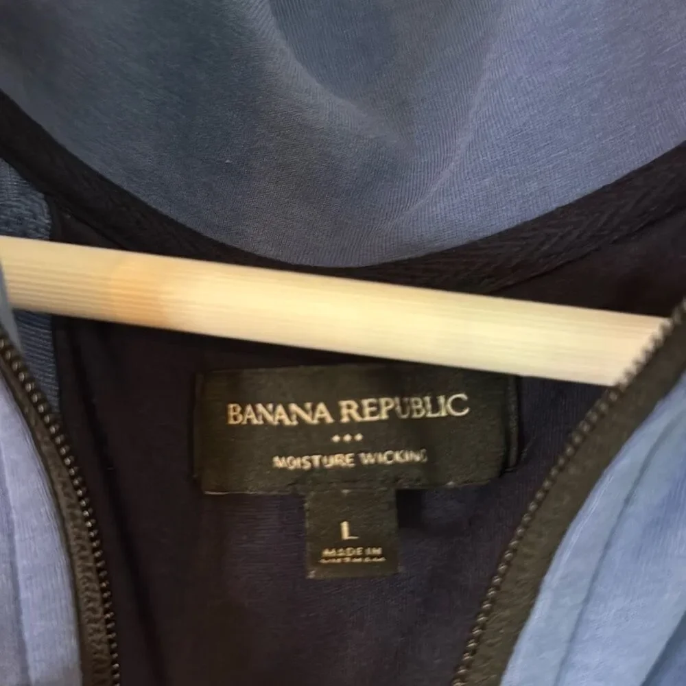 Banana Republic moisture wicking quarter zip pullover blue large